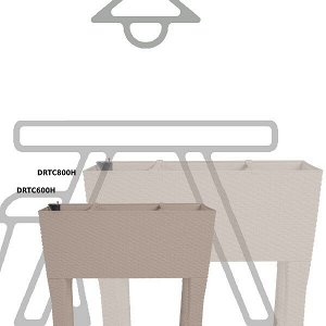 Кашпо для цветов с автополивом RATO CASE HIGH DRTC600H-7529U мокко 2 предмета 30л