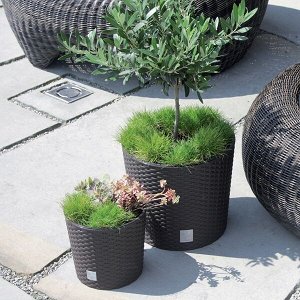 Кашпо для цветов RATO ROUND DRTUS300L-S433 антрацит 2 предмета 15 и 15.3л