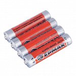 ЕРМАК Батарейки 4шт &quot;Super heavy duty&quot; солевая, типAAA(R03), плёнка