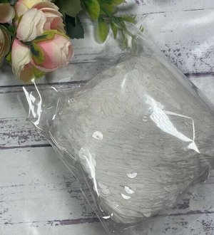 Пряжа "Королевская" с пайетками 100% хлопок, 50г/120м  цв белый, пайетки белый