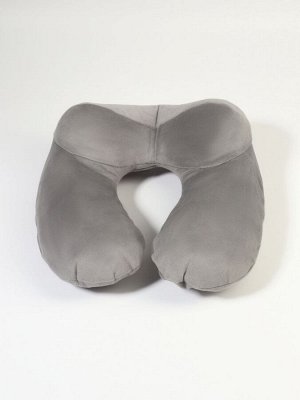 Подушка надувная для шеи, дорожная, 31x31 см, серая