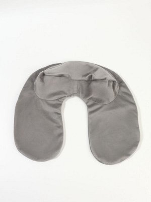 Подушка надувная для шеи, дорожная, 31x31 см, серая