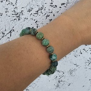 Браслет на руку из натуральных камней Агат моховой, 1043, арт.218.199