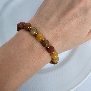 zlatto Браслет на руку из натуральных камней Мукаит Яшма, 1043, арт.218.203