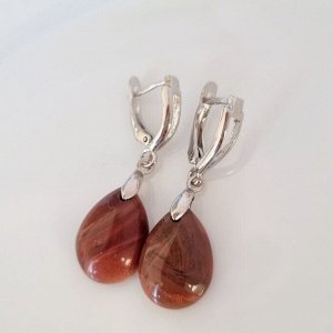 Серьги бижутерия висячие капля натуральный камень Авантюрин, 1045, арт.218.095