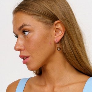 Серьги бижутерия висячие кофе Агат, 1028, арт.218.079