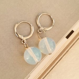 Серьги бижутерия висячие Лунный камень, 1028, арт.218.068
