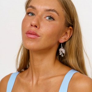 Серьги бижутерия дерево жизни натуральный камень Розовый Кварц, 1055, арт.218.085