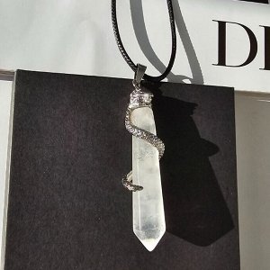 Кулон на веревке из натурального камня Горный Хрусталь, 1050, арт.218.232