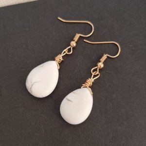 Серьги из натурального камня Кахолонг, 1045, арт.218.130