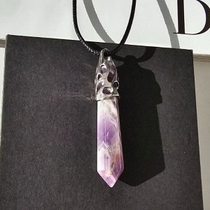 Кулон со шнурком из натурального камня горный Аметист, 1048, арт.218.223
