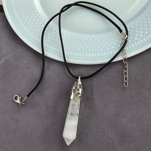Кулон со шнурком из натурального камня горный Хрусталь, 1048, арт.218.222