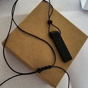 Подвеска на шнурке из натурального камня Обсидиан, 1023, арт.218.209