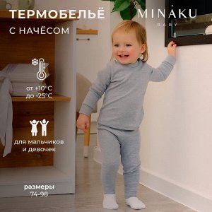 Комплект детский термо (джемпер, брюки) MINAKU, цвет серый меланж.