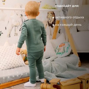Комплект детский термо (джемпер, брюки) MINAKU, цвет хаки.