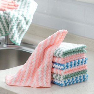 Двухцветное кухонное полотенце из кораллового флиса (25*25)