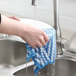 Двухцветное кухонное полотенце из кораллового флиса (25*25)