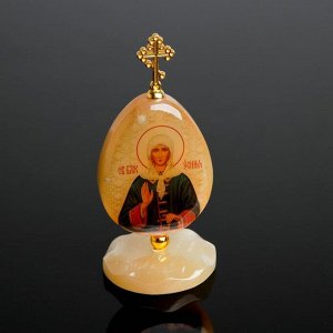 Яйцо «Ксения Петербургская», на подставке, 5?11 см, селенит