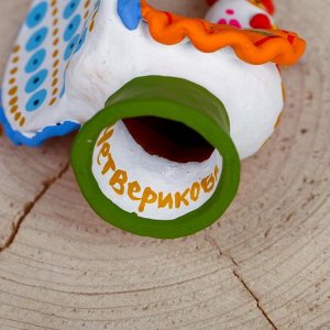 Дымковская игрушка «Фигурка: Индюк на ступке», 9 см, МИКС