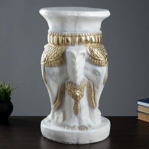 Подставка-тумба "Слоны" белый с золотом