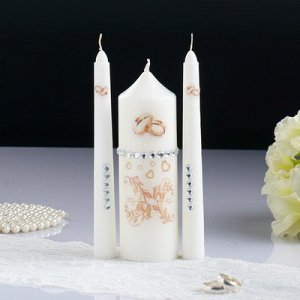 Набор свечей "Свадебный" №1 Белый, ручная работа