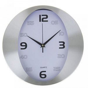 Часы настенные, серия: Классика, "Оберн", хромированные, d=30 см