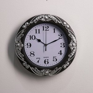 Часы настенные, серия: Классика, "Мария", d=25 см, хром