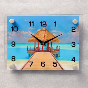 Часы настенные, серия: Море, "Пляж", 20х26 см