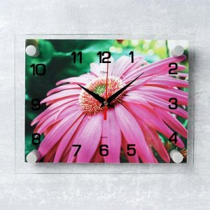 Часы настенные, серия: Цветы, "Розовая гербера", 20х26 см микс