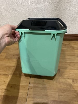 Контейнер для мусора, 10 л, с крышкой — совком, пластик, колор