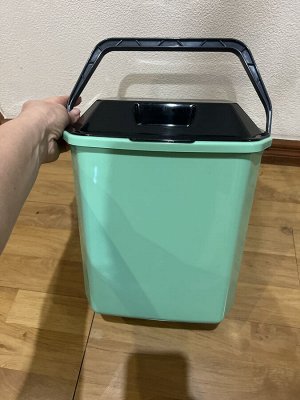 Контейнер для мусора, 10 л, с крышкой — совком, пластик, колор