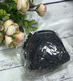 Пряжа "Королевская" с пайетками 100% хлопок, 50г/120м  цв графит, пайетки  черный