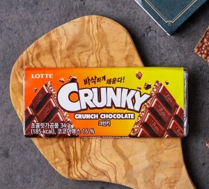 Lotte Crunky Crunch Chocolate 34g - Молочный шоколаде Лотте Кранки с рисовыми хлопьями