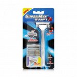 AT282) SUPER-MAX SWIFT 3 (многораз.станок+4 смен.картриджа с тройным лезвием)