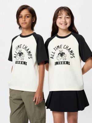 UNIQLO AIRism - хлопковая футболка с дизайном - 09 BLACK