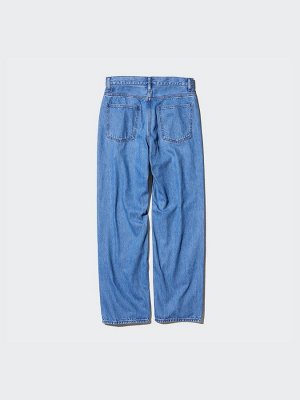 UNIQLO - широкие джинсы с прямым силуэтом увеличенной длины - 60 LIGHTBLUE