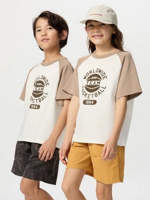 UNIQLO AIRism - хлопковая футболка с дизайном - 32 BEIGE