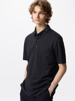 UNIQLO AIRism - мужская рубашка-поло с карманом - 09 BLACK