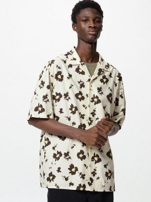 UNIQLO - рубашка с цветочным дизайном и короткими рукавами - 30 NATURAL