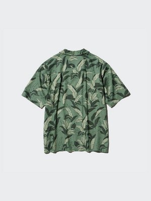 UNIQLO - рубашка оверсайз в гавайском стиле  - 56 OLIVE