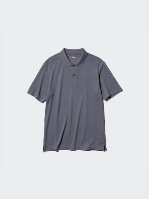 UNIQLO AIRism - хлопковая рубашка-поло Kanoko - 58 DARKGREEN