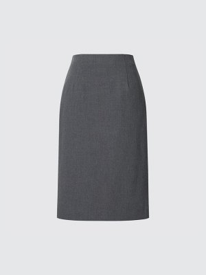 UNIQLO - классическая юбка-карандаш, увеличенная длина - 05 GRAY