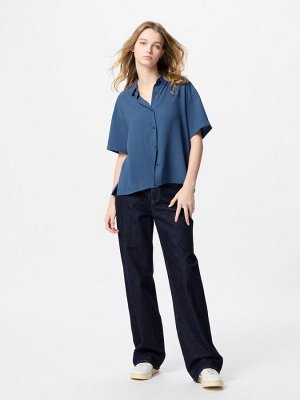 Uniqlo - блузка из искусственного шелка с короткими рукавами - 00 WHITE