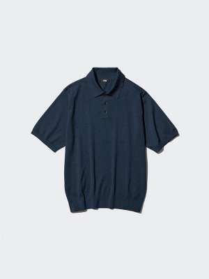 UNIQLO - базовая футболка-поло унисекс - 02 LIGHTGRAY