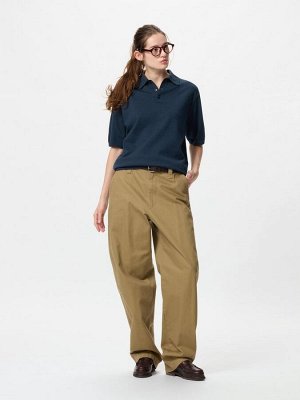UNIQLO - базовая футболка-поло унисекс - 02 LIGHTGRAY