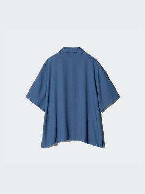 Uniqlo - блузка из искусственного шелка с короткими рукавами - 00 WHITE