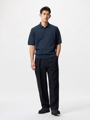 UNIQLO - базовая футболка-поло унисекс - 02 LIGHTGRAY
