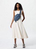UNIQLO - ультраэластичное платье без рукавов увеличенной длины - 01 OFFWHITE