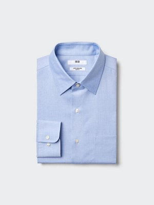 UNIQLO - базовая хлопковая рубашка с внешним карманом - 60 LIGHTBLUE