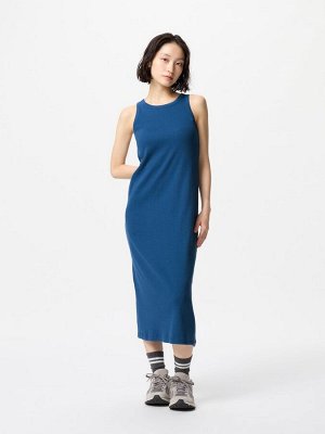 UNIQLO - платье чашечками в рубчик укороченной длины - 66 BLUE